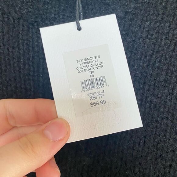 En Thread NWT Black Crew-Neck Wool-Blend Knit Sweater Size XS - Picture 6 of 8